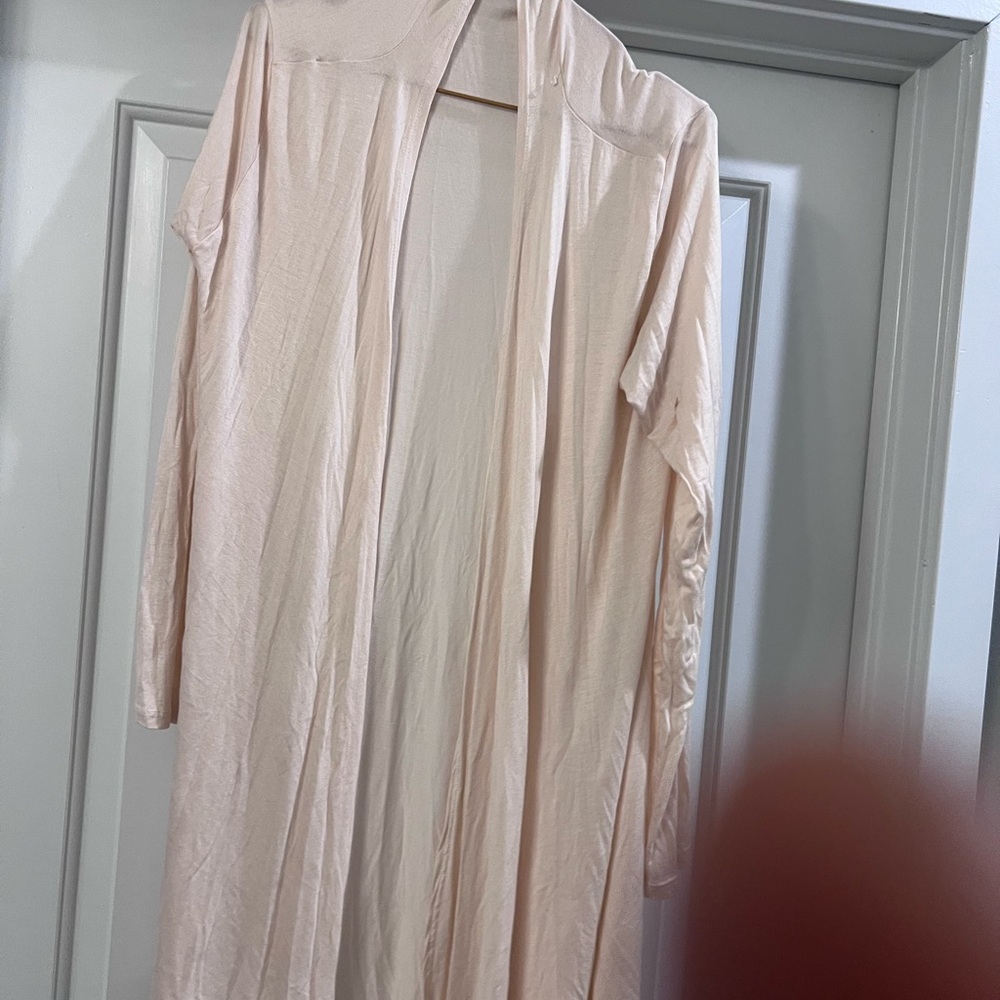 Elegant Women's Sheer Robe - Soft Pink